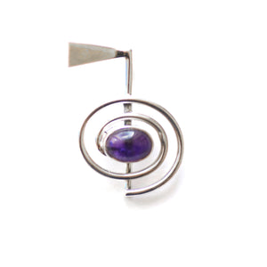 Stunning Silver Circular Amethyst Pendant