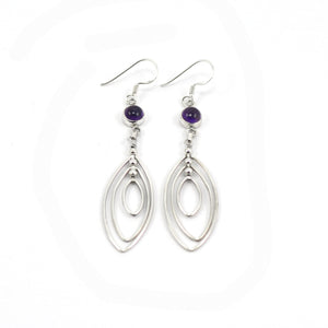 Multi-Leaf Amethyst Drop Earrings