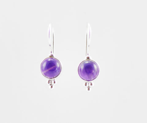 Dainty Drop Amethyst Earrings