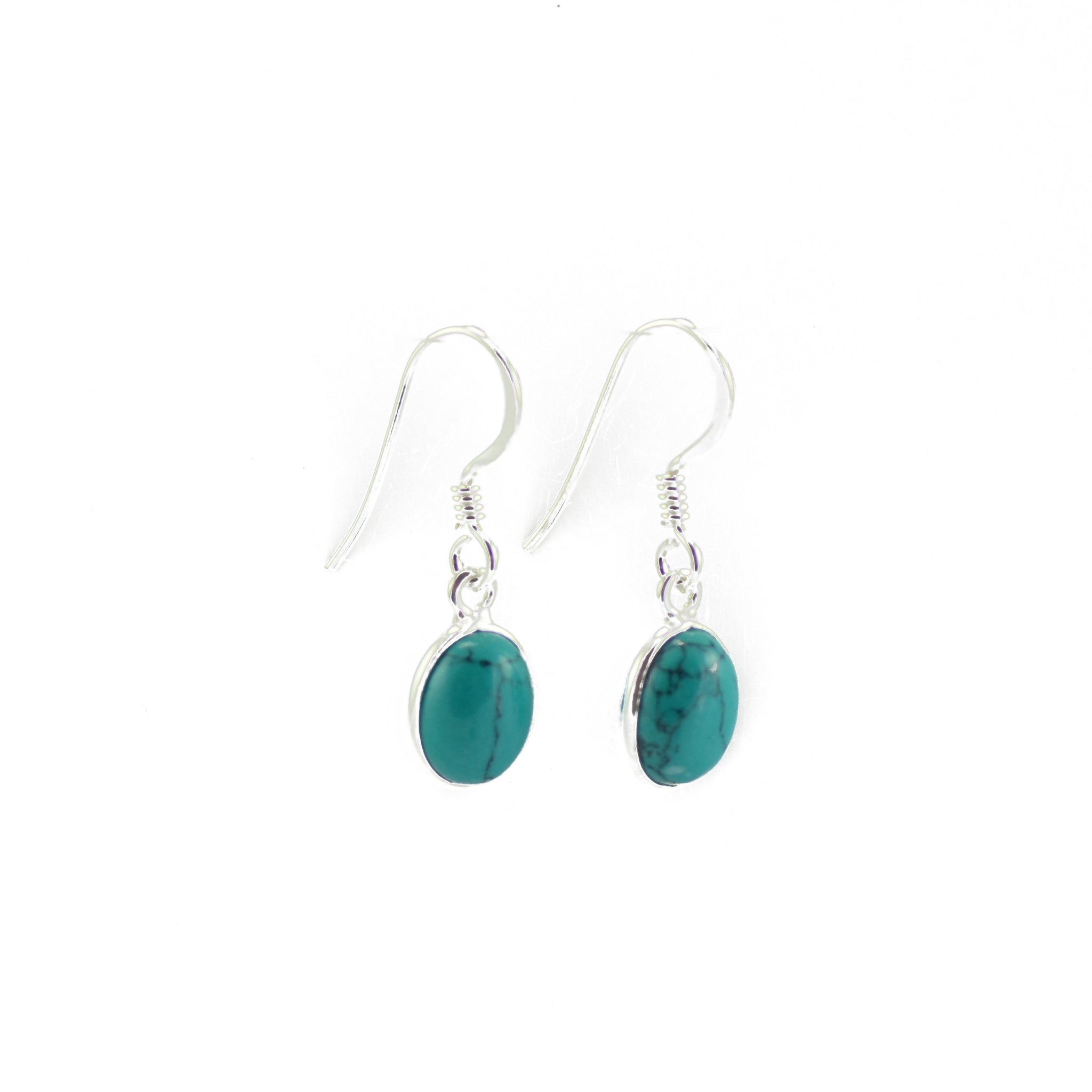 Dainty Drop Oval Turquoise Earrings