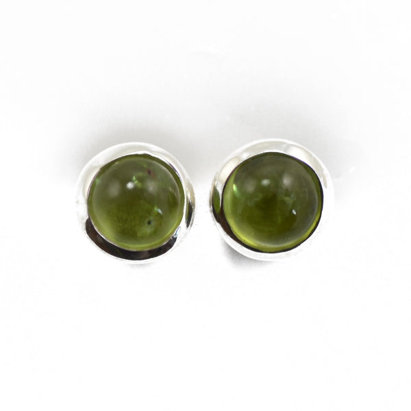 Peridot Volcano Silver Stud Earrings