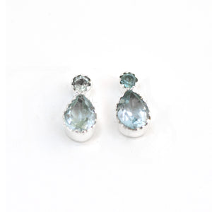 Lemniscate Blue Topaz Silver Stud Earrings