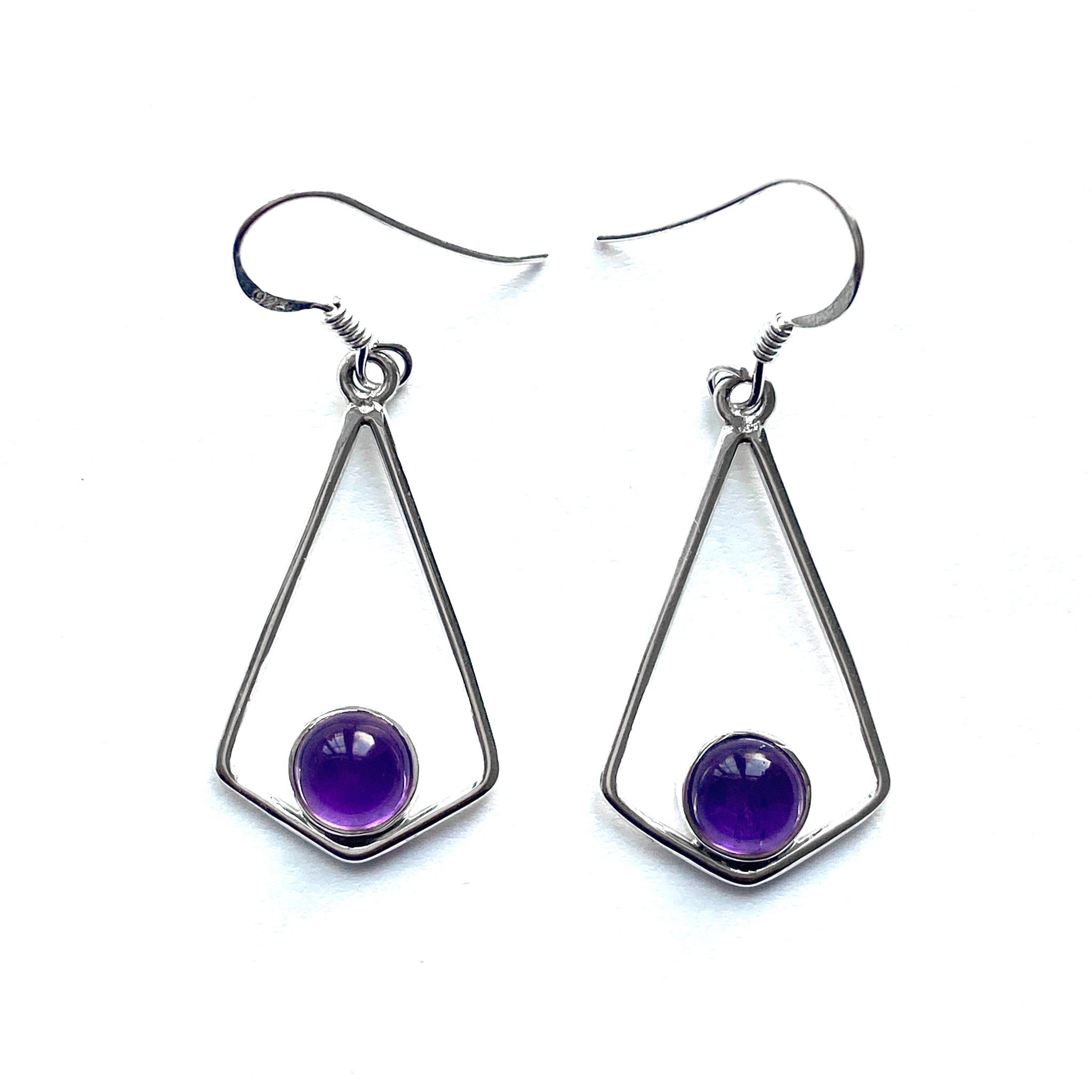 Cabochon Amethyst Kite Earrings