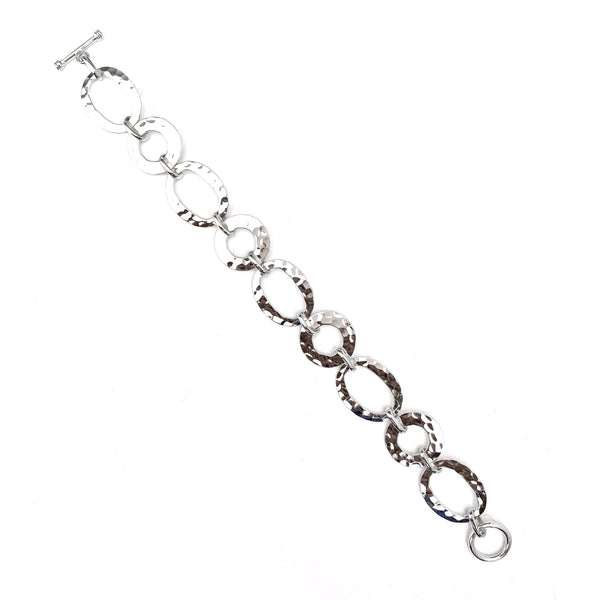 Dual Silver Scale Hooped Bracelet