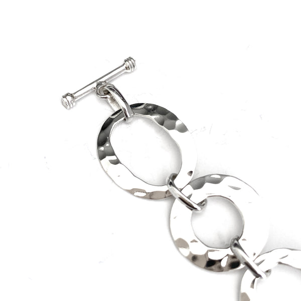 Dual Silver Scale Hooped Bracelet