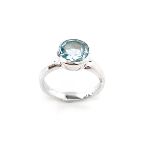 Deep Collar Blue Topaz Ring