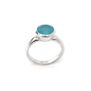 Deep Collar Blue Chalcedony Ring