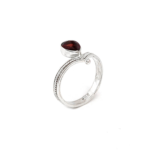 Silver Tiara With Garnet Ring