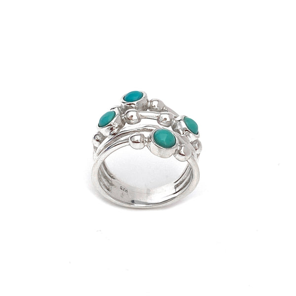 Turquoise Storm Silver Ring