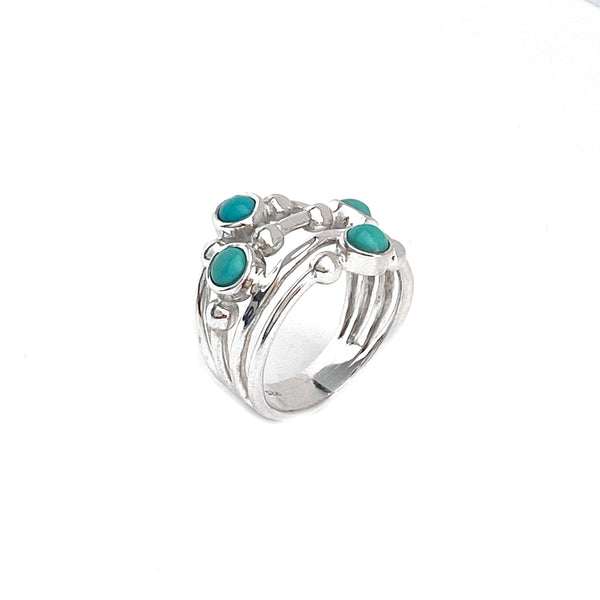 Turquoise Storm Silver Ring