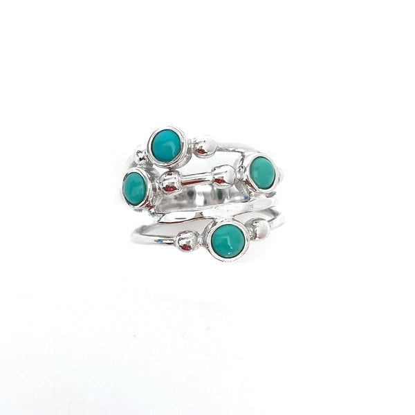 Turquoise Storm Silver Ring