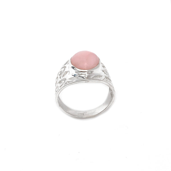 Grand Filigree Oval Rose Quartz Ring