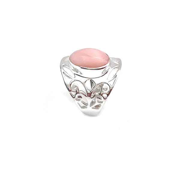 Grand Filigree Oval Rose Quartz Ring