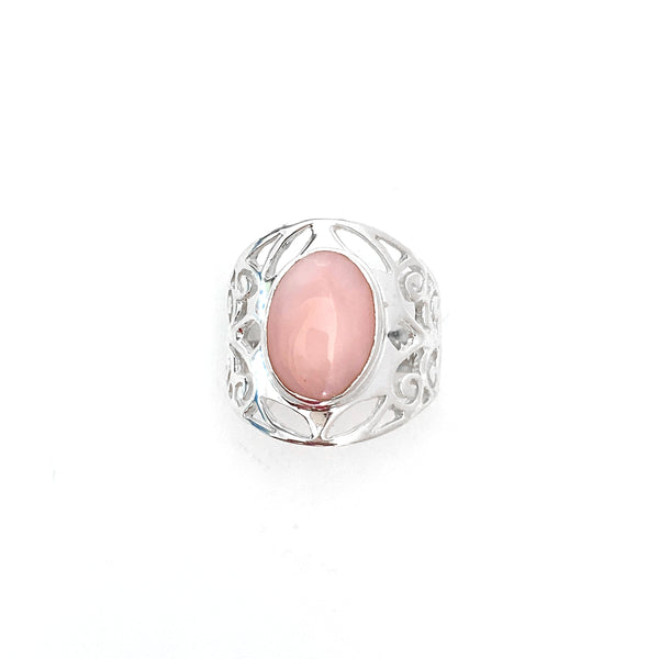 Grand Filigree Oval Rose Quartz Ring