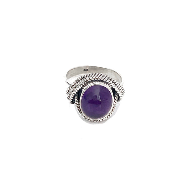 Rope Draped Amethyst Ring