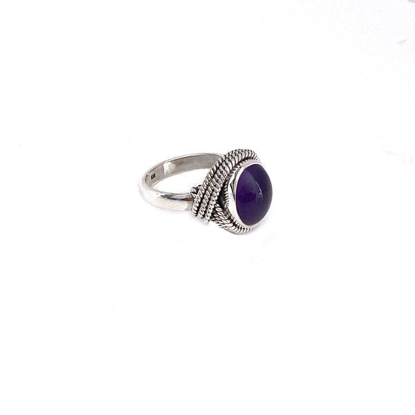 Rope Draped Amethyst Ring