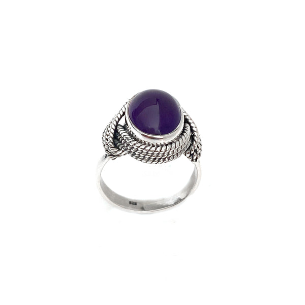 Rope Draped Amethyst Ring