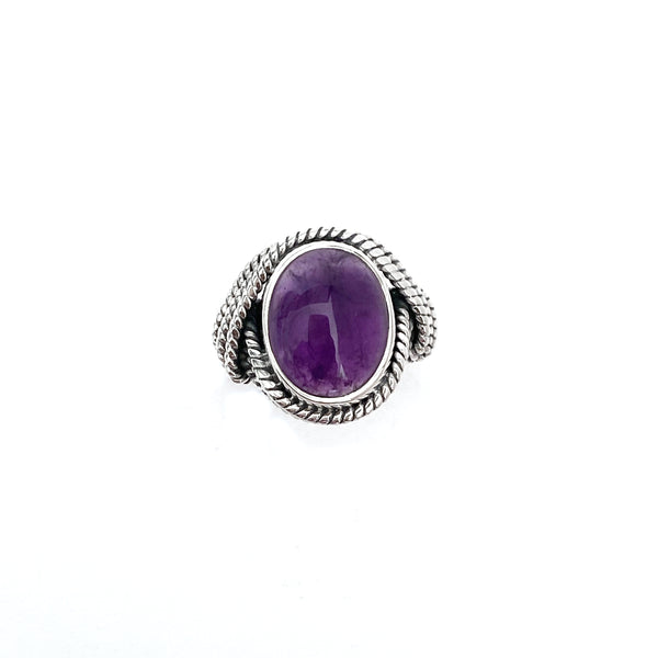 Rope Draped Amethyst Ring