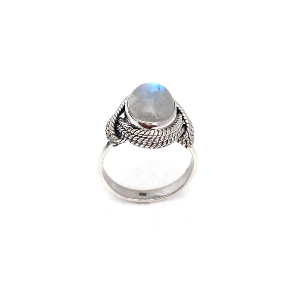 Rope Draped Moonstone Ring