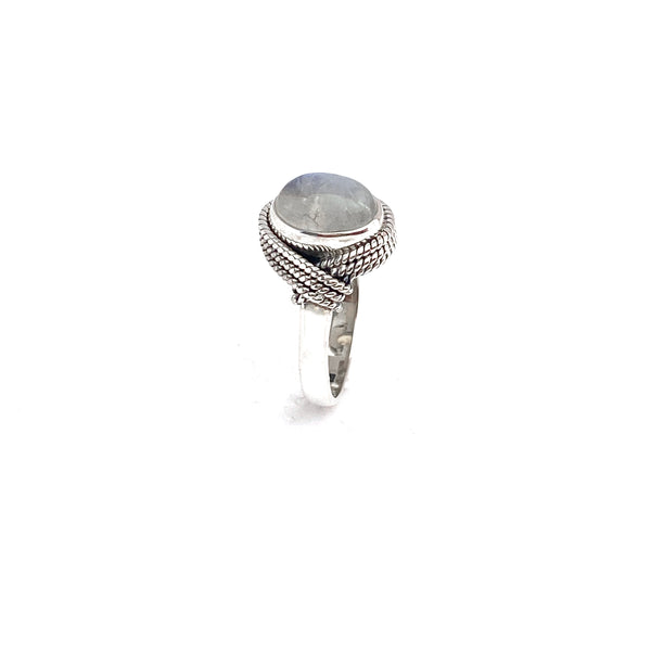 Rope Draped Moonstone Ring