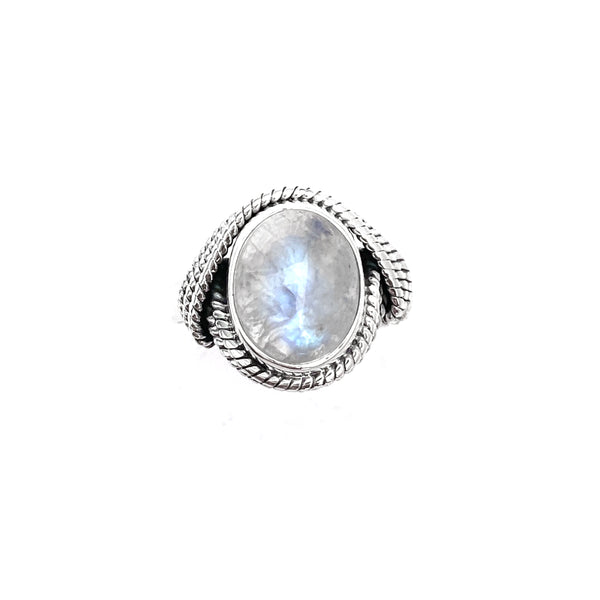 Rope Draped Moonstone Ring