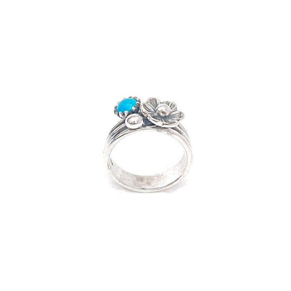 Turquoise Bouquet Silver Ring