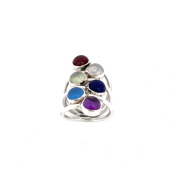 Rainbow Stack Silver Ring