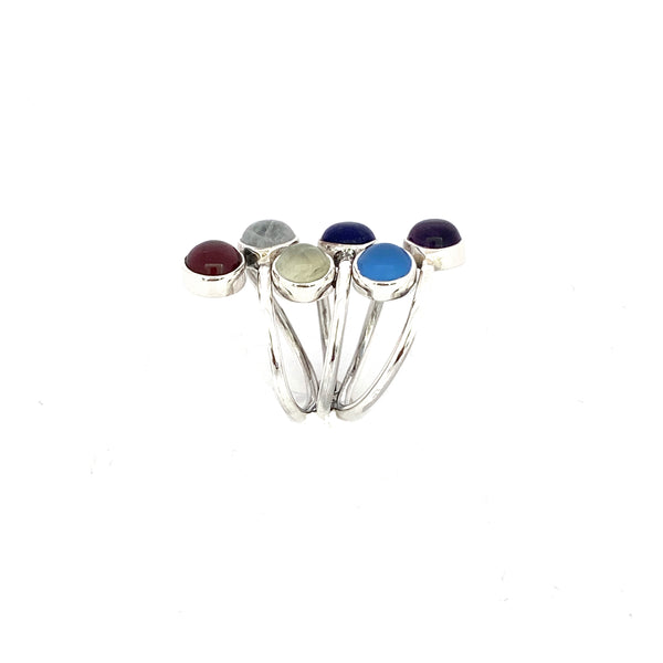 Rainbow Stack Silver Ring