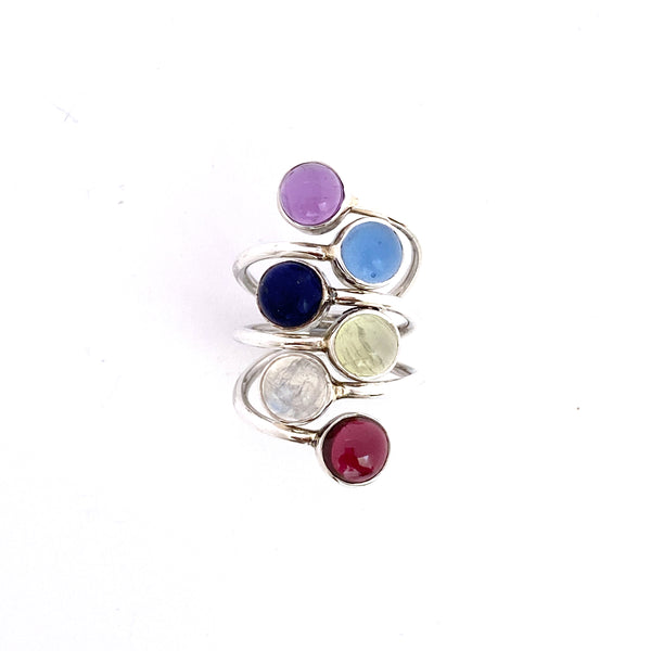 Rainbow Stack Silver Ring