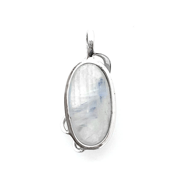 Silver Oval Moonstone Pendant