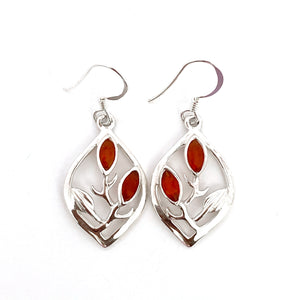  Tree Of Life Branch Amber Drop Earrings 