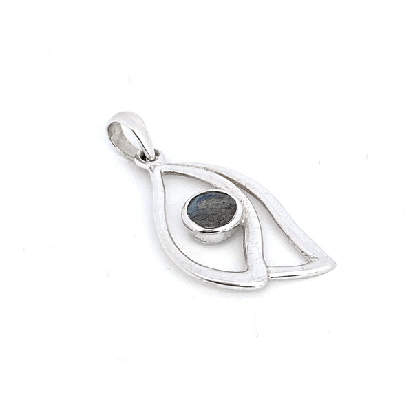 Silver Leaf Labradorite Pendant